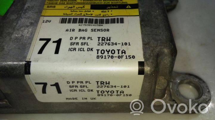 Toyota Verso Turvatyynyn ohjainlaite/moduuli 891700F150