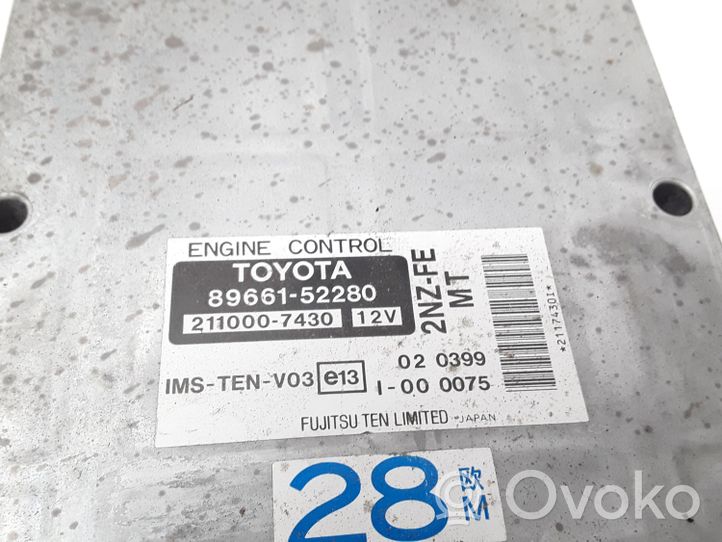 Toyota Yaris Verso Kit centralina motore ECU e serratura 8966152280