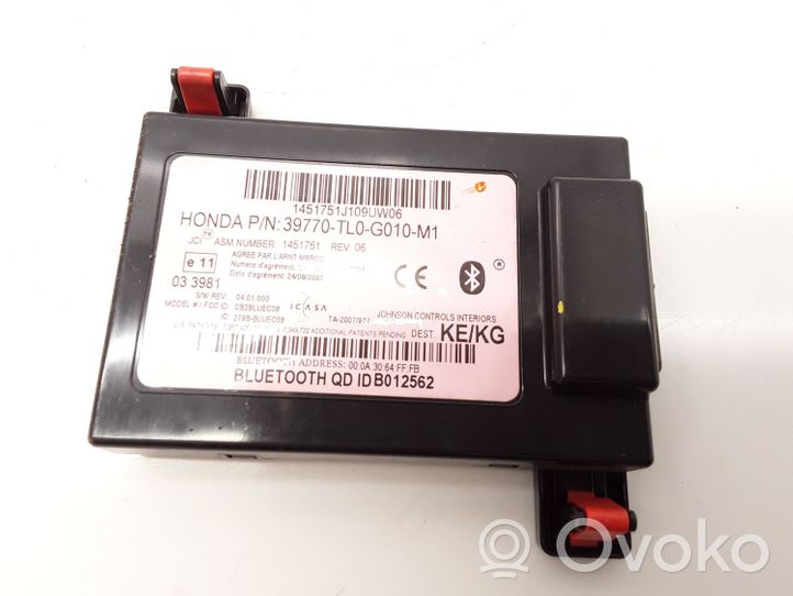 Honda Accord Moduł / Sterownik Bluetooth 39770TL0G010M1