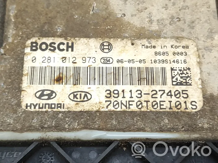 Hyundai Sonata Komputer / Sterownik ECU i komplet kluczy 0281012973