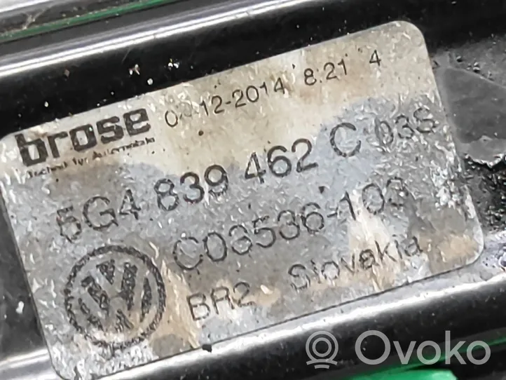 Volkswagen Golf VII Mechanizm podnoszenia szyby tylnej bez silnika 5G4839462C