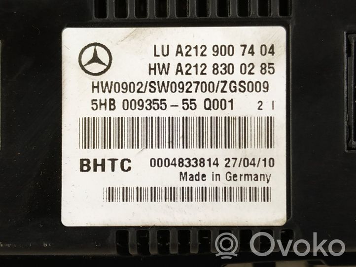 Mercedes-Benz E W212 Блок управления кондиционера воздуха / климата/ печки (в салоне) 