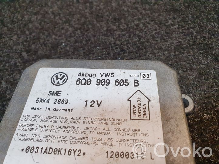 Volkswagen PASSAT B5 Sterownik / Moduł Airbag 6Q0909605B