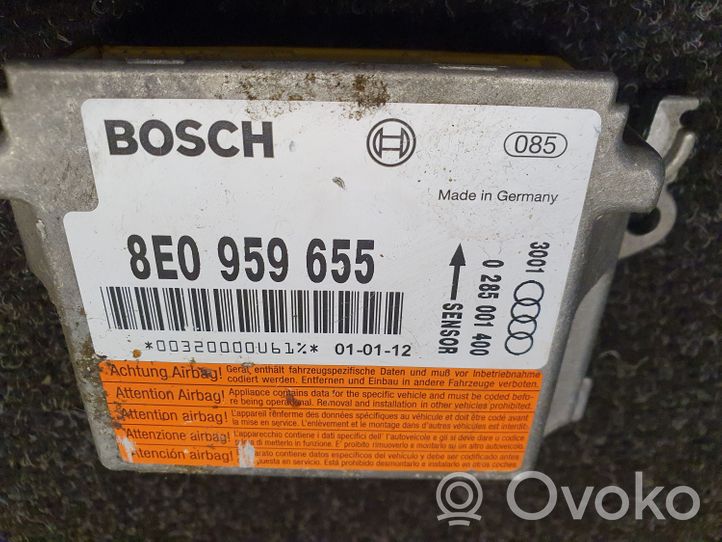Audi A4 S4 B6 8E 8H Turvatyynyn ohjainlaite/moduuli 8E0959655