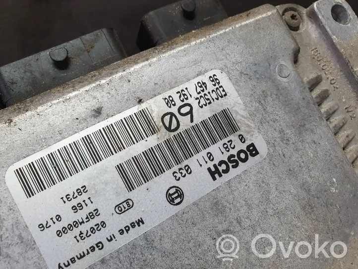 Fiat Ulysse Calculateur moteur ECU 0281011033