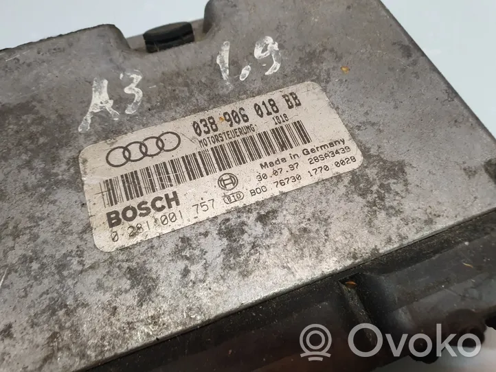 Audi A3 S3 8L Moottorin ohjainlaite/moduuli 038906018BB