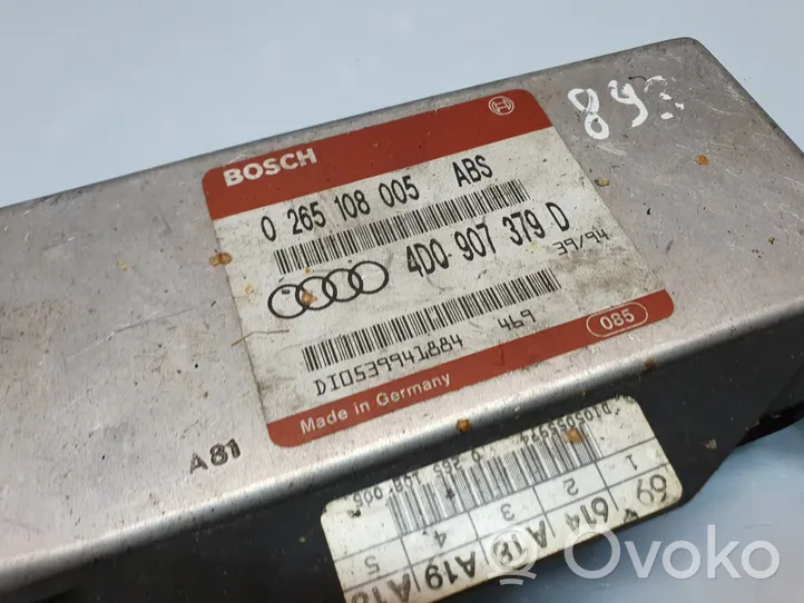 Audi A4 S4 B5 8D ABS-ohjainlaite/moduuli 0265108005