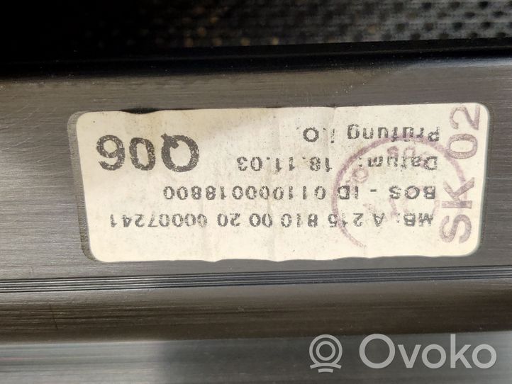 Mercedes-Benz CL C215 Takaoven ikkunan häikäisysuoja/verho A2158100020