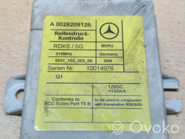 Mercedes-Benz CL C215 Riepu spiediena kontroles bloks A0028209126