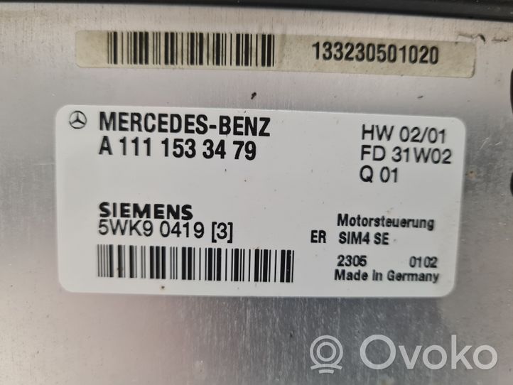 Mercedes-Benz C W203 Calculateur moteur ECU A1111533479