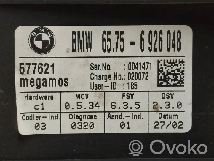 BMW 7 E65 E66 Hälytyksen ohjainlaite/moduuli 65756926048