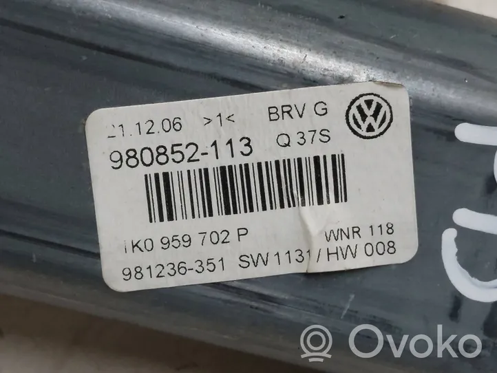Volkswagen PASSAT B6 Silniczek podnośnika szyby drzwi przednich 1K0959702P