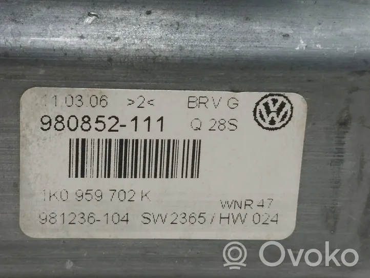 Volkswagen PASSAT B6 Priekinis varikliukas langų pakėlėjo 1K0959702K