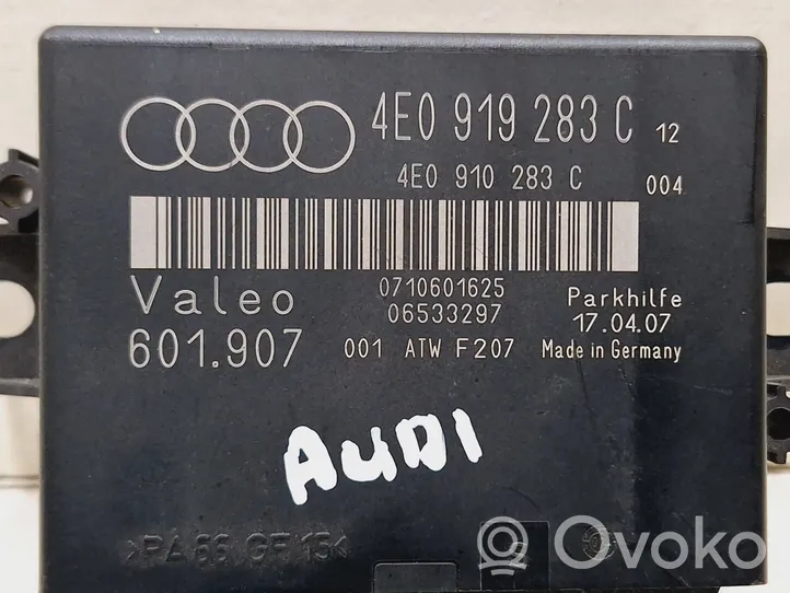 Audi A8 S8 D3 4E Parkavimo (PDC) daviklių valdymo blokas 4E0919283C