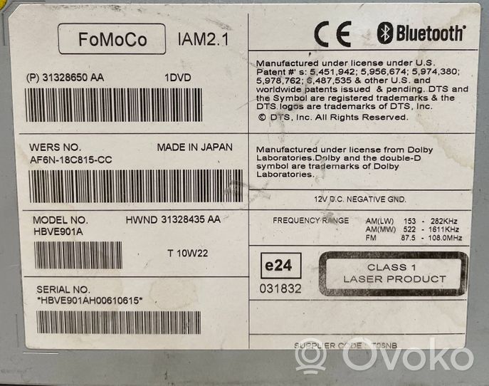 Volvo XC60 Unité principale radio / CD / DVD / GPS AF6N18C815CC