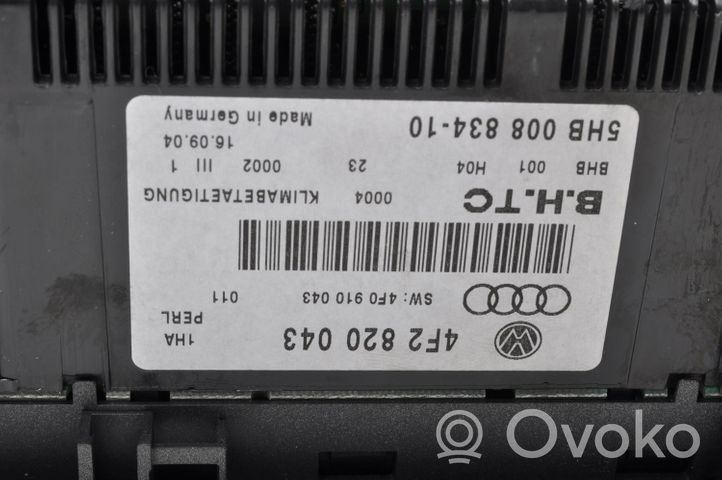 Audi A6 S6 C6 4F Climate control unit 4F2820043