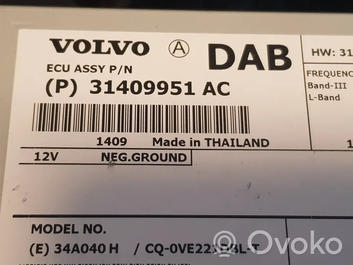 Volvo V40 Amplificateur de son 31409951AC