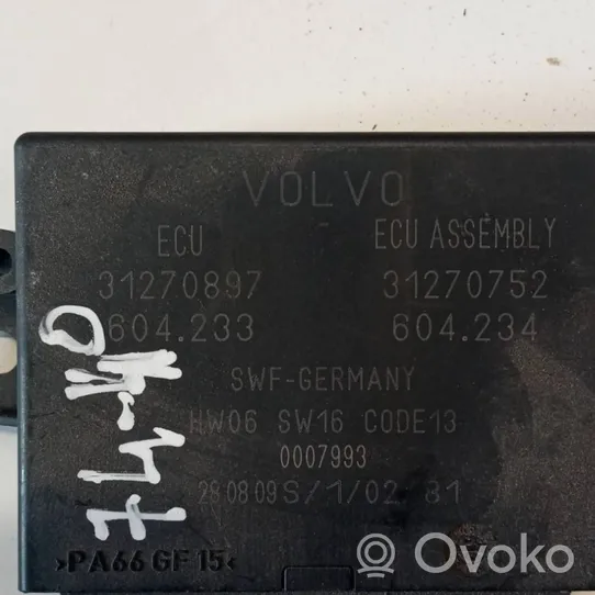 Volvo XC90 Pysäköintitutkan (PCD) ohjainlaite/moduuli 31270897