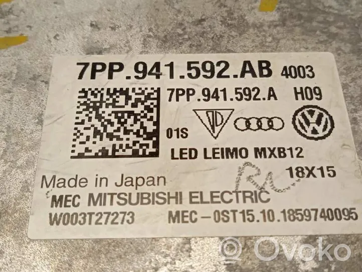 Audi A8 S8 D5 LED-liitäntälaitteen ohjausmoduuli 7PP941592AB