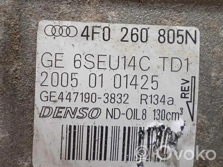 Audi A6 S6 C6 4F Ilmastointilaitteen kompressorin pumppu (A/C) 4F0260805N