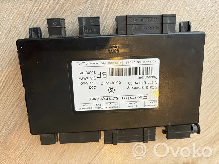 Mercedes-Benz CLS C219 Module de commande de siège A2118705026