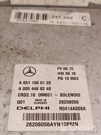 Mercedes-Benz E W212 Unidad de control/módulo del motor A6511500126
