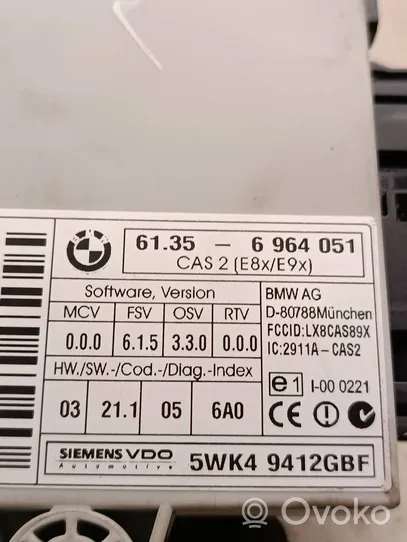 BMW 1 E81 E87 Moduł / Sterownik CAS 6964051