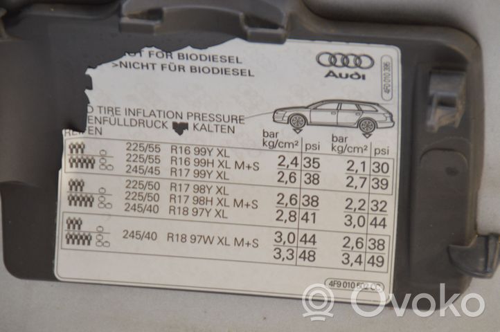 Audi A6 S6 C6 4F Degalų bako dangtelis 4F0010395