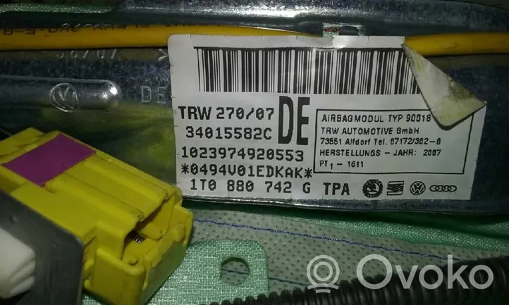 Volkswagen Touran I Poduszka powietrzna Airbag drzwi przednich 1T0880742G