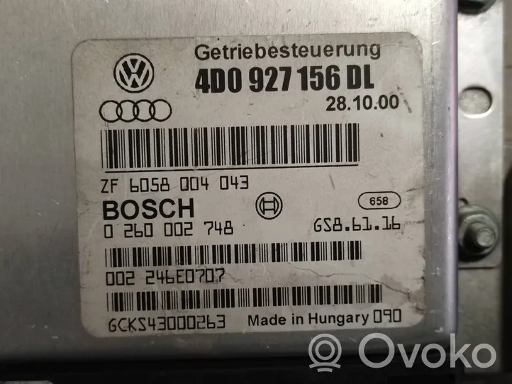 Audi A8 S8 D2 4D Module de contrôle de boîte de vitesses ECU 4D0927156DL