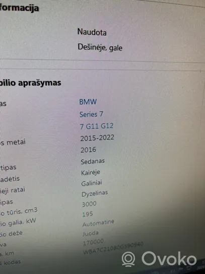 BMW 7 G11 G12 Drzwi tylne 7G11