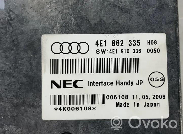 Audi A6 S6 C6 4F Telefono valdymo blokas 4E1862335