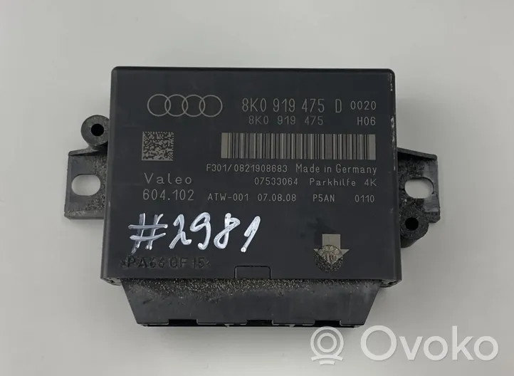 Audi A4 S4 B8 8K Sterownik / Moduł parkowania PDC 8K0919475