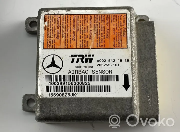 Mercedes-Benz ML W163 Turvatyynyn ohjainlaite/moduuli A0025424818