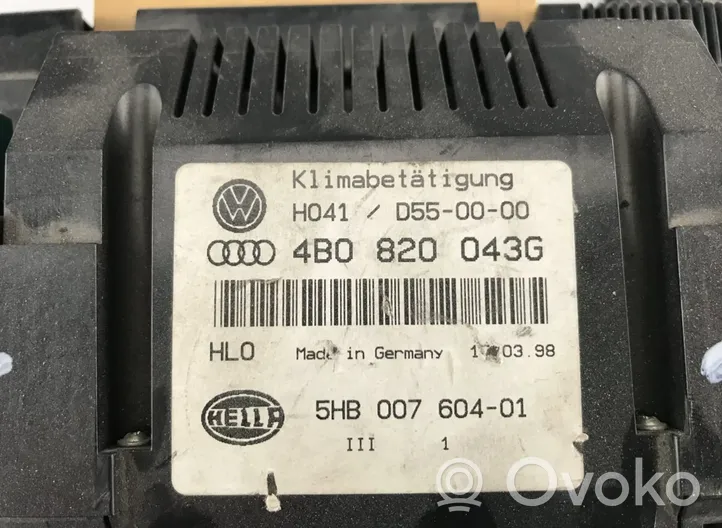 Audi A6 S6 C5 4B Ilmastoinnin ohjainlaite 4B0820043G