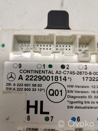Mercedes-Benz GLC X253 C253 Sterownik / Moduł drzwi A2229001814