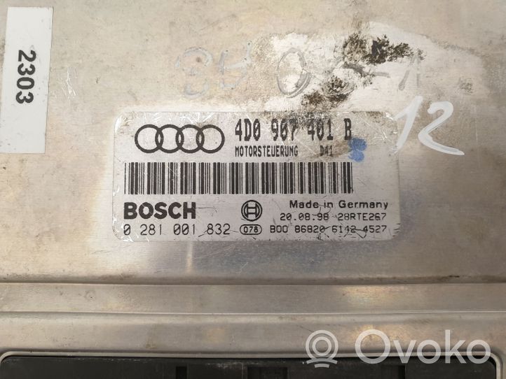 Audi A8 S8 D2 4D Centralina/modulo del motore 4D0907401B