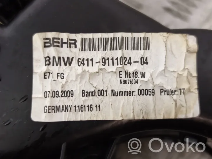 BMW X6 E71 Lämmittimen puhallin 64119111024