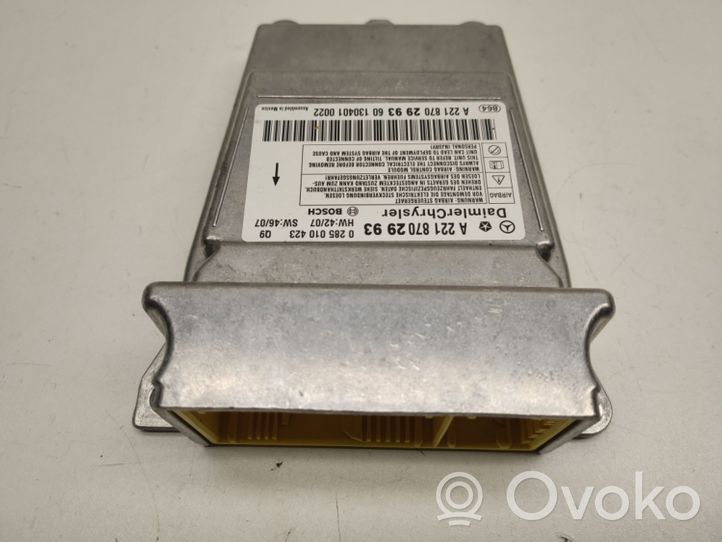 Mercedes-Benz S W221 Module de contrôle airbag A2218702993