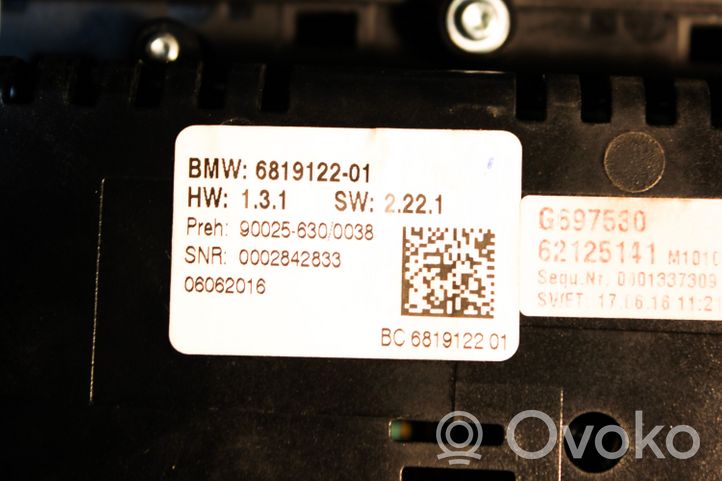 BMW 5 F10 F11 Unité de contrôle climatique 6819122