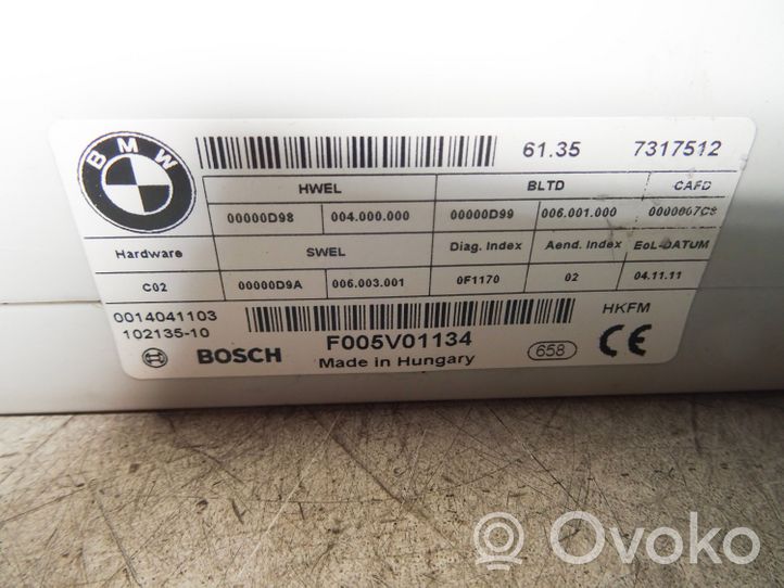 BMW 5 GT F07 Bagāžnieka pārsega vadības bloks 61357317512