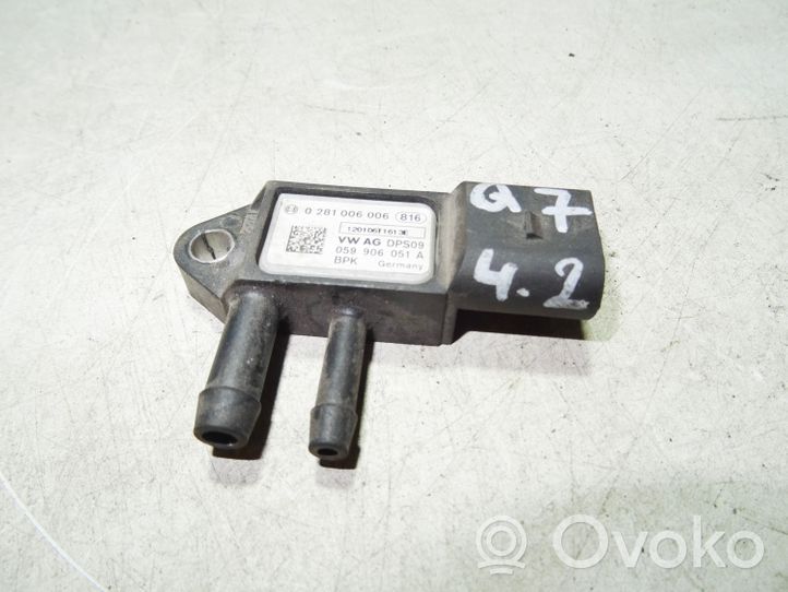 Audi Q7 4L Capteur de pression des gaz d'échappement 0281006006