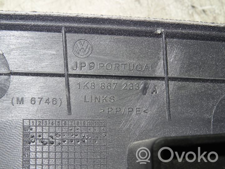 Volkswagen Scirocco (A) Revêtement de pilier 1K8867233A