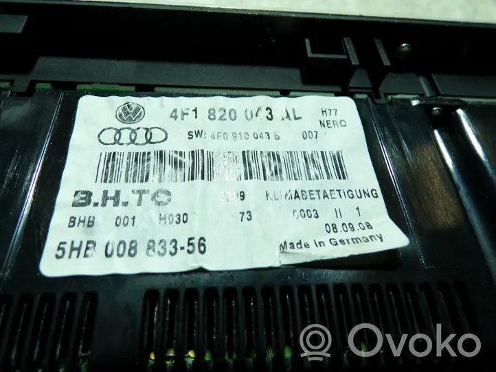 Audi A6 S6 C6 4F Oro kondicionieriaus/ klimato/ pečiuko valdymo blokas (salone) 4F1820043AL