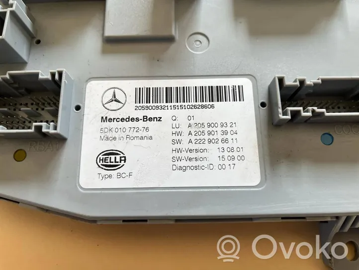 Mercedes-Benz C W205 Hälytyksen ohjainlaite/moduuli A2059009321