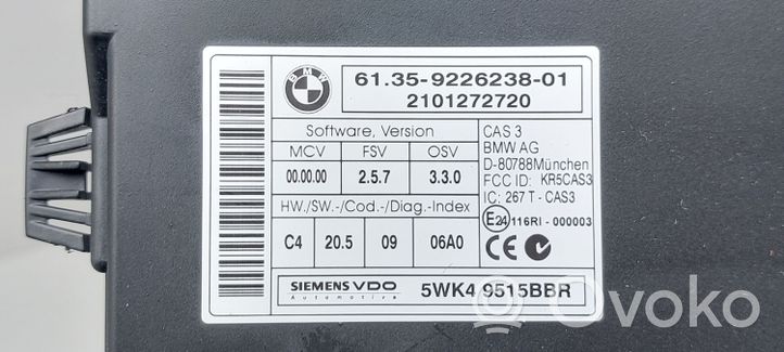 BMW X1 E84 Moduł / Sterownik CAS 9226238