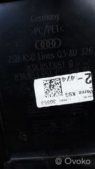 Audi Q3 F3 Etupuskurin ylempi jäähdytinsäleikkö 83A853651B