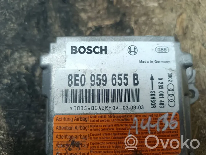 Audi A4 S4 B6 8E 8H Sterownik / Moduł Airbag 8E0959655B