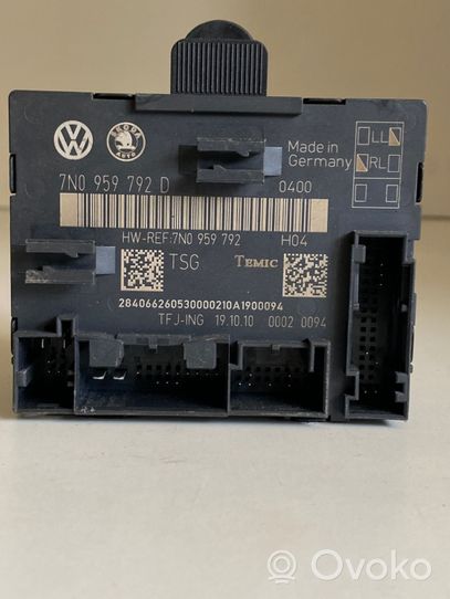 Volkswagen Sharan Door control unit/module 7N0959792D