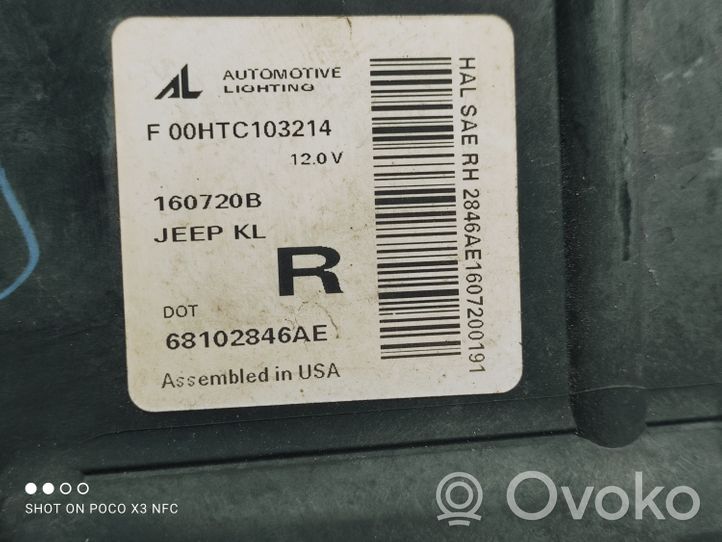 Jeep Cherokee Headlight/headlamp 68102846AE